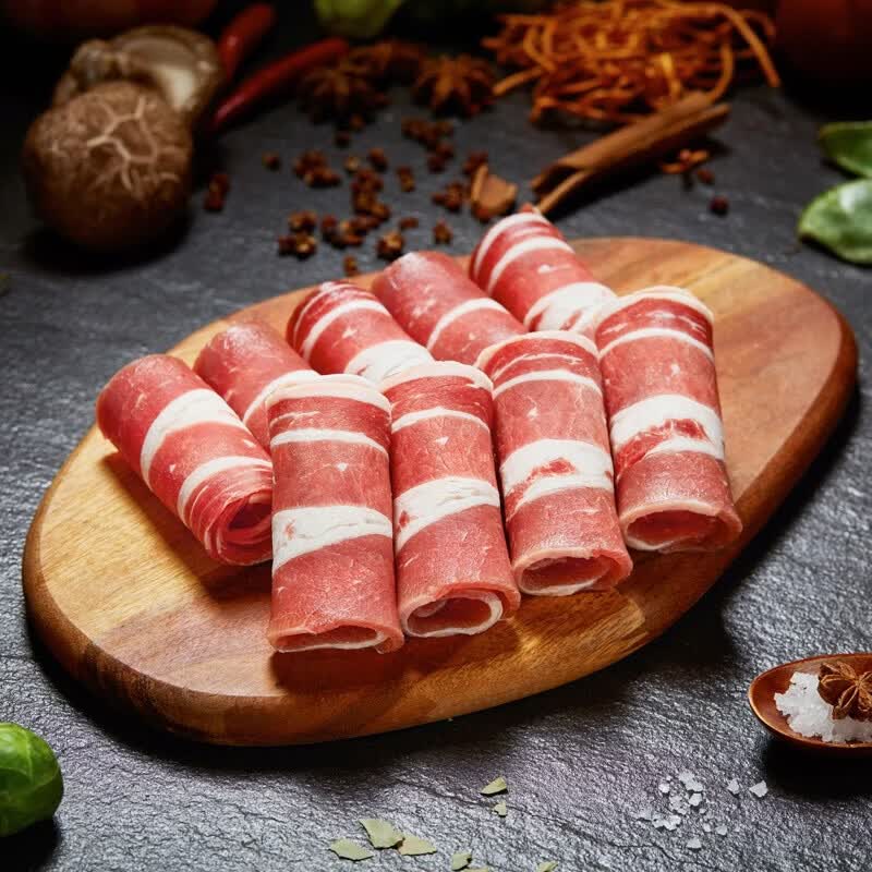 天莱香牛 原切肥牛肉卷 涮火锅食材 OFDC有机认证 新疆 全产业链 【CP装】有机牛肉卷900g