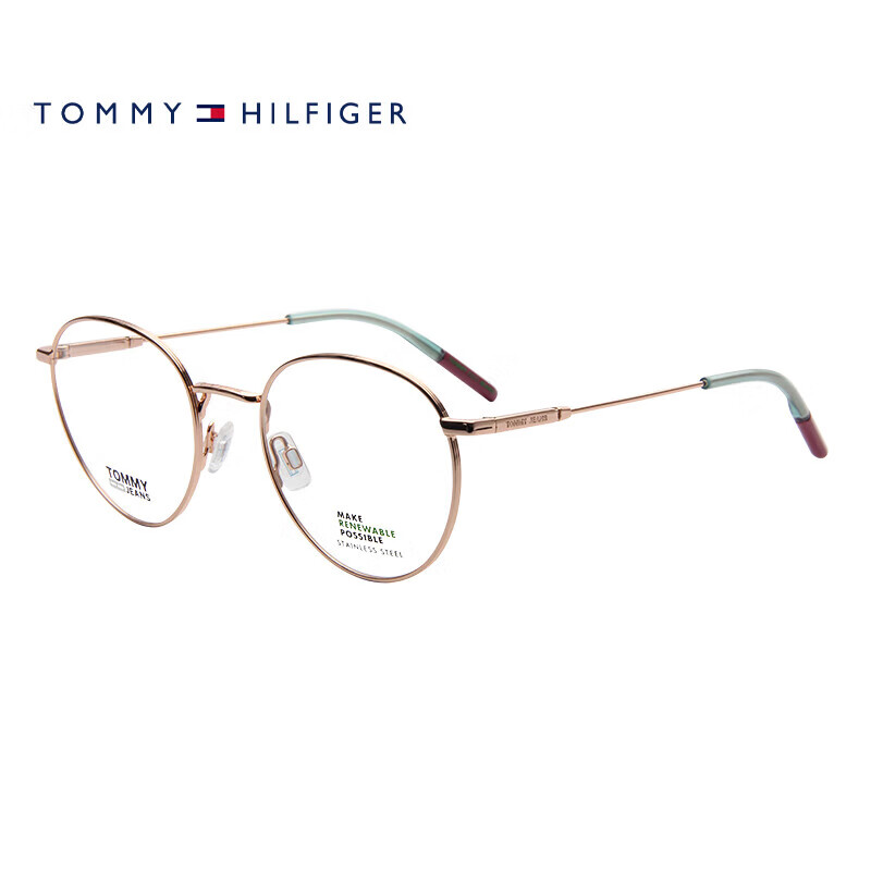 tommy hilfiger汤米希尔费格女款光学眼镜架玫瑰金色眼镜框0089 ddb
