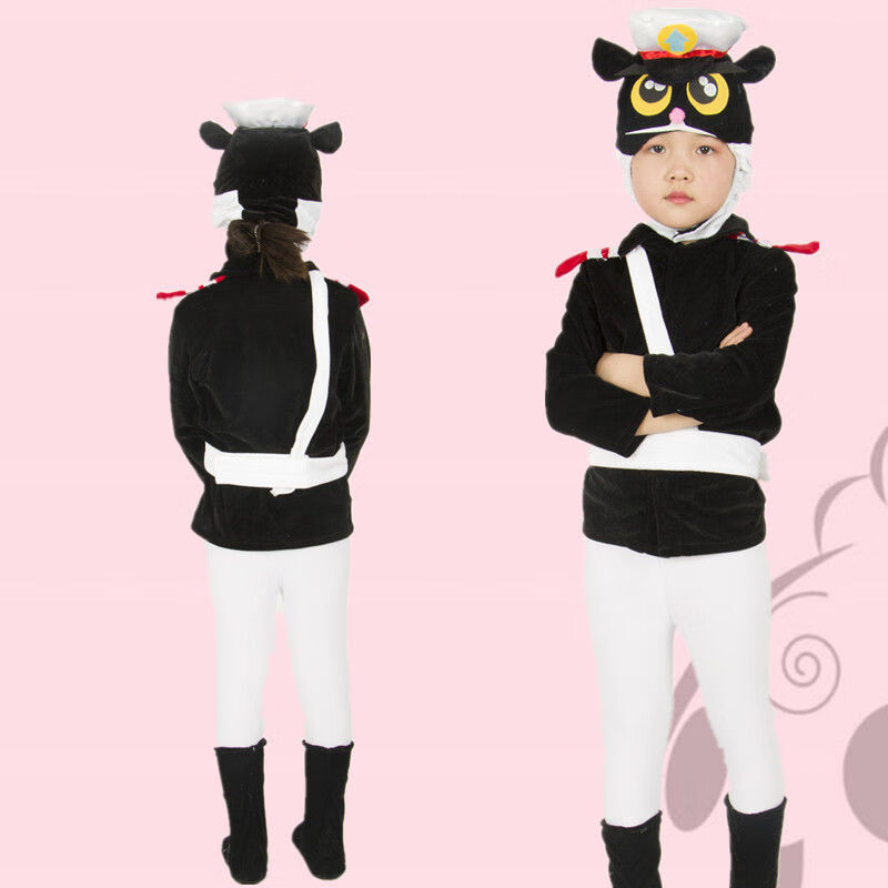 碧眼狐品牌六一儿童演出服装黑猫警长卡通舞台剧小孩子男女童套装表演服 黑色 130 cm使用感如何?