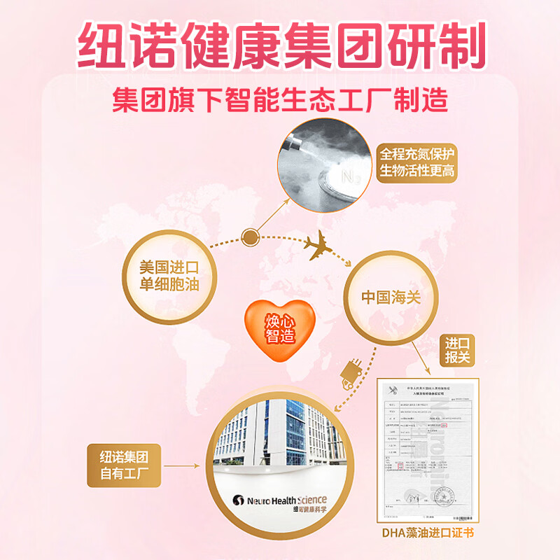 纽敏智乐孕产妇专用DHA海藻油60粒dha备孕孕期营养 1瓶装