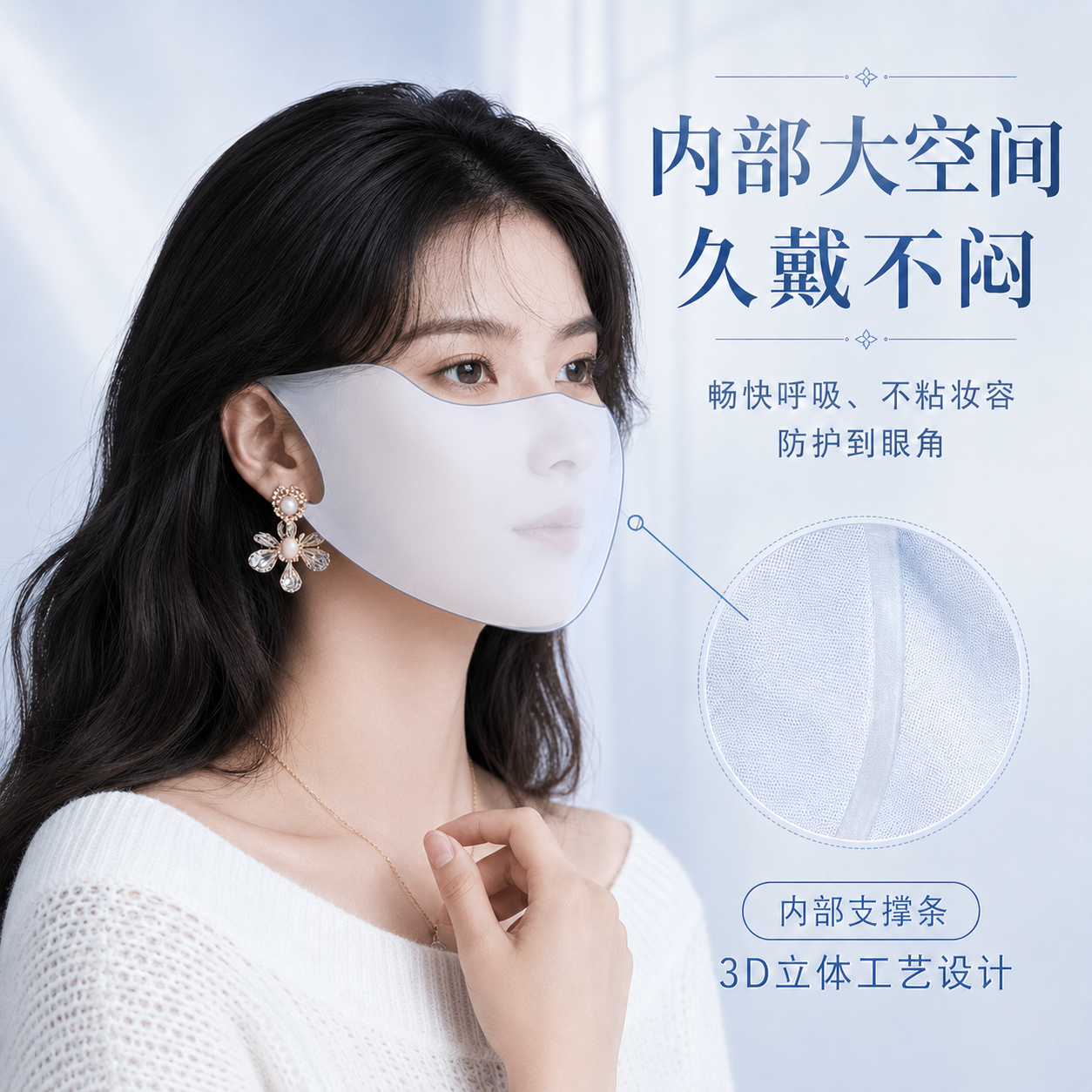 LUCYLEE美国过敏性鼻炎专用口罩防晒防花粉尘紫外线高颜值男女士舒适透气 2只装【暗黑色】独立包装-鼻子舒服不敏感
