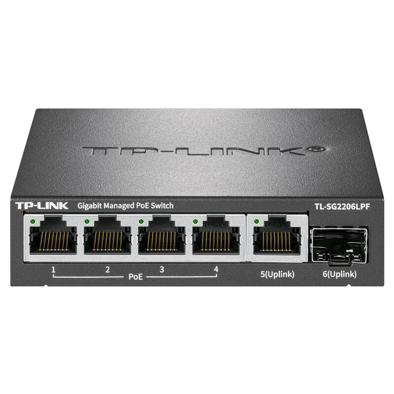 TP-LINK全千兆云管理POE交换机TL-SG2206LP隔离VLAN监控SG2210LPF TL-SG2206LPF(4POE+1网口+11