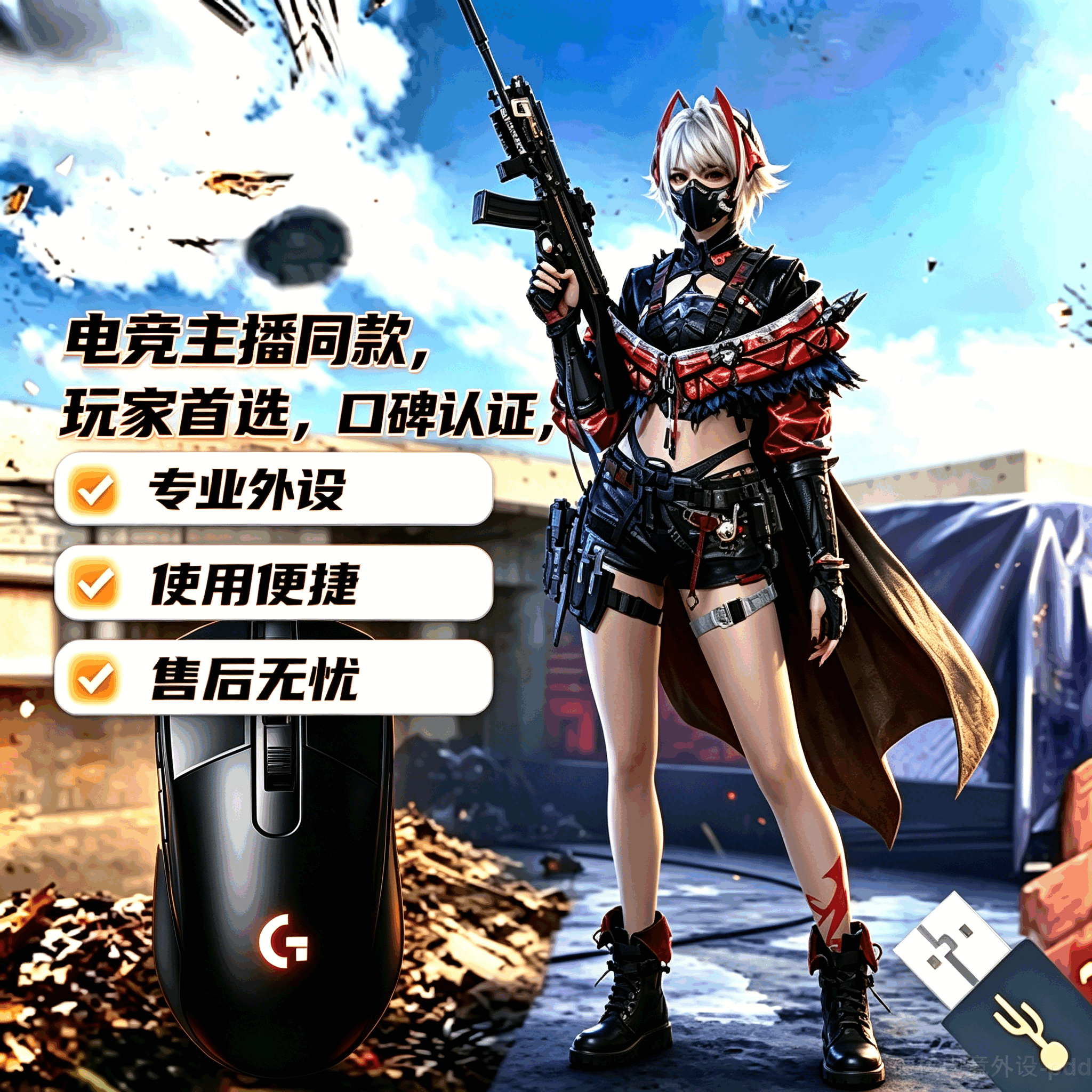 【稳定大号】三角洲行动PC端游ai吸附压水枪鼠标宏硬件固件转换器USB物理外设辅助科技U盘主播同款 【便携款】usb转接器-单压