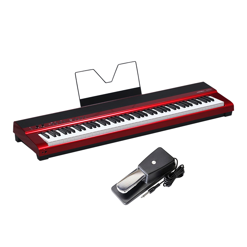 美得理（MEDELI）電鋼琴88鍵重錘專業(yè)家用初學便攜藍牙數(shù)碼成年人考級高顏值SAP200 流光紅 單琴體+延音踏板+電鋼禮包