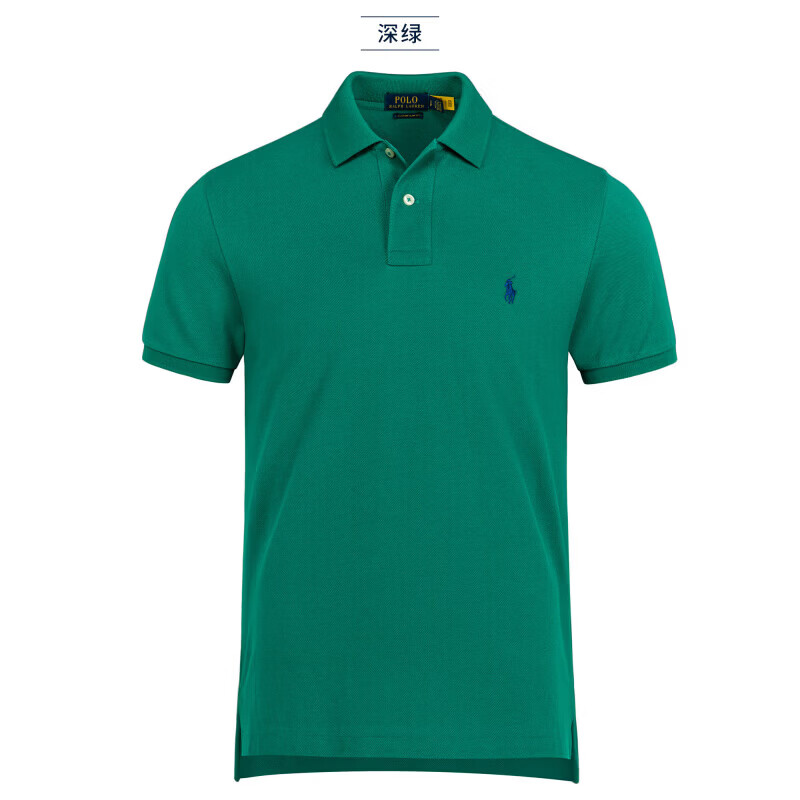RALPH LAUREN 拉夫劳伦官方旗舰北美代购Ralph夏季商务纯棉翻领短袖Polo衫男拉夫·劳伦 黑色-红标 L 【165-185斤】