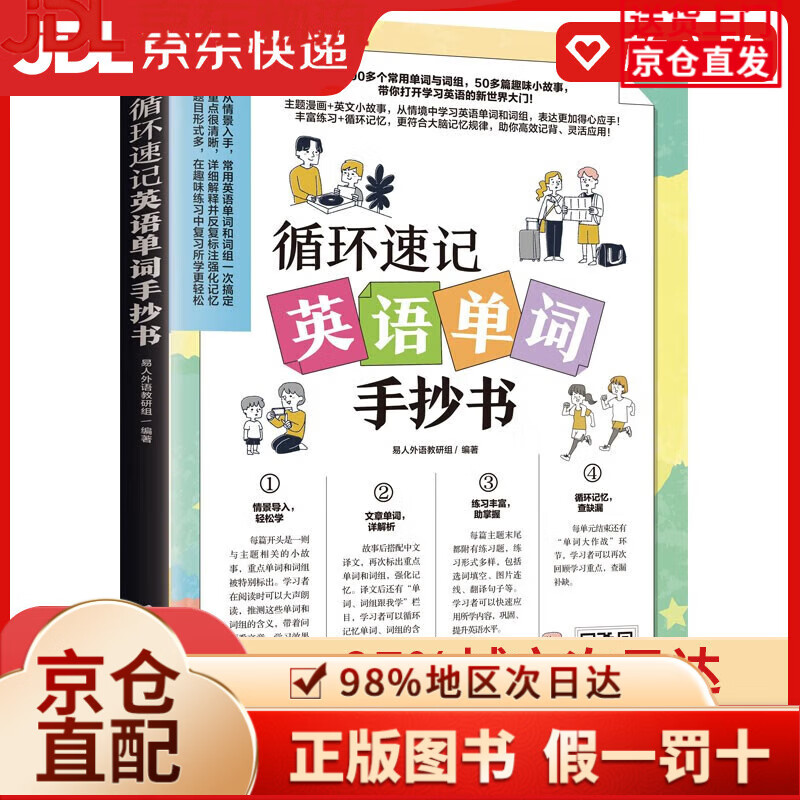 【京仓直发+京东物流次日达】【京仓直发+京东物流次日达】【全新正版+次日达】循环速记英语单词手抄书（赠音频，从情境中学习英语单词和词组）
