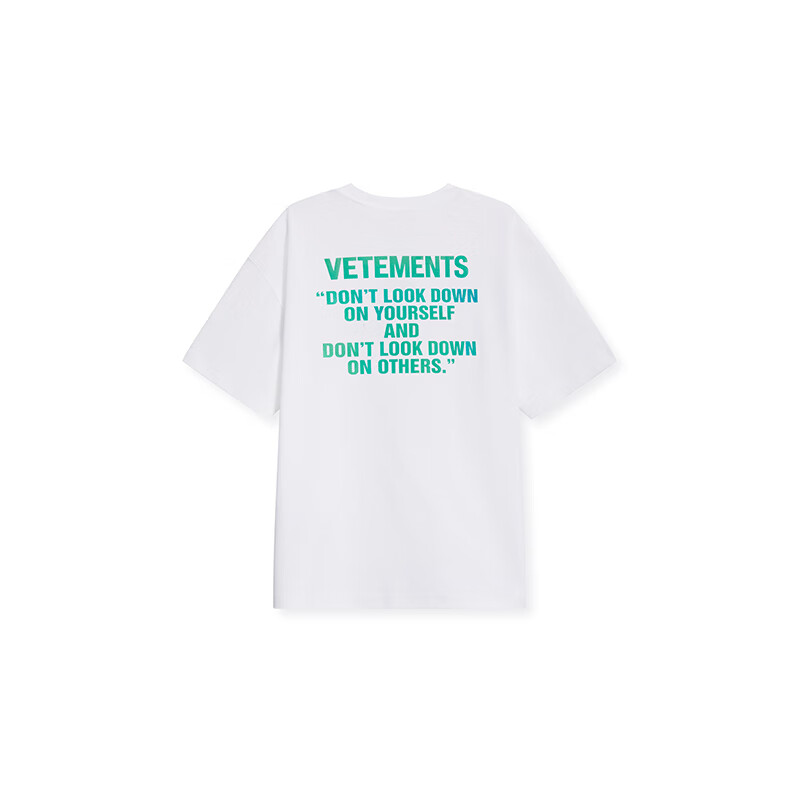 VETEMENTS高街潮流款 2026SS镭射logo轻奢高档短袖t恤宽松潮流半袖66352221 光学白 S