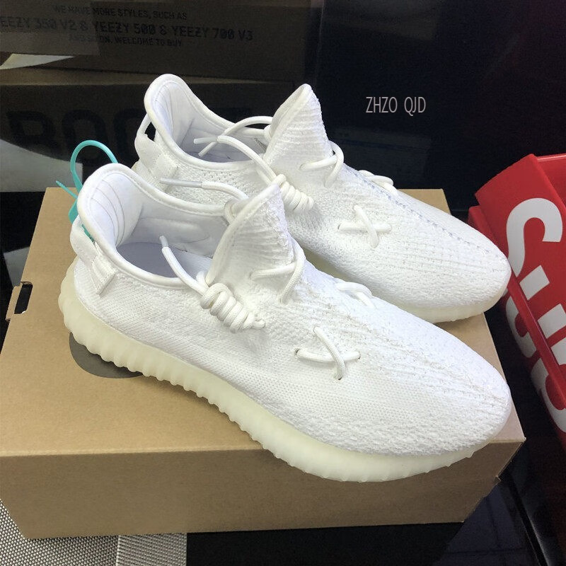 万耐克斯特椰子鞋350满天星黑天使纯白斑马灰橙真爆休闲运动鞋情侣款