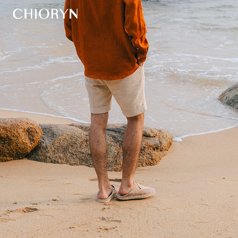 CHIORYN【翻毛小羊皮】青润渔夫鞋男透气一脚蹬乐福鞋软底豆豆鞋 金棕色H0501-1 38  同运动鞋39码数