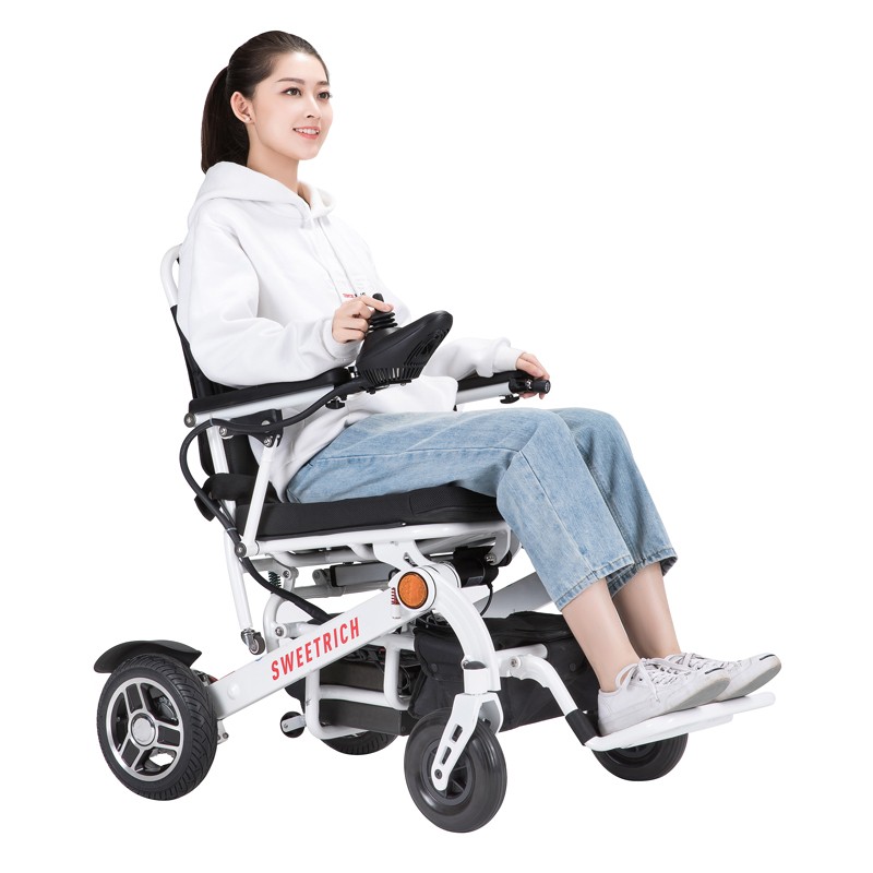 德国siweeci电动轮椅009锂电池全自动折叠轻便携带方便可上飞机老年残疾人电动轮椅车现货当天发 siweeci009白色全自动