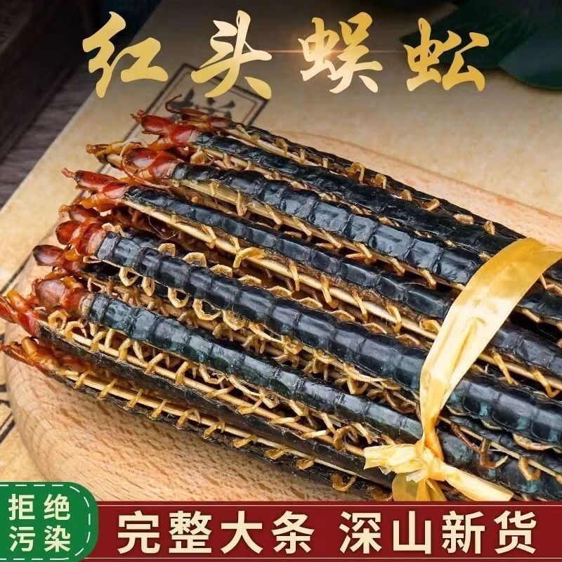 同仁堂(TRT)红头蜈蚣湖北随州道地无硫干品通络止痛养生泡酒 甄选蜈蚣16cm(100条装) 100条*2袋