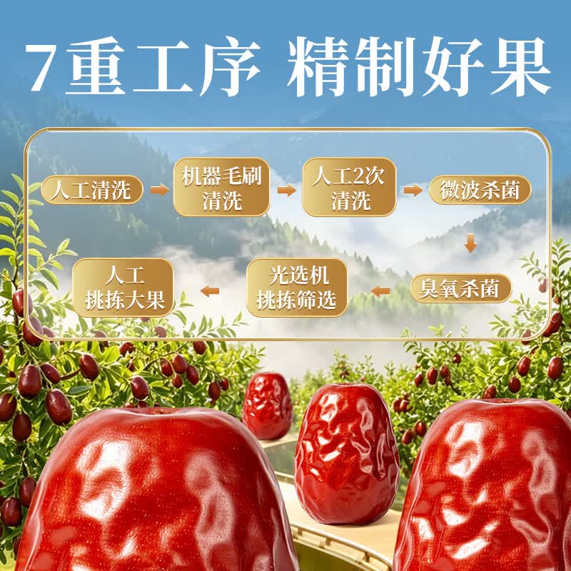 沃隆红枣新疆灰枣大枣特级孕妇零食健康免洗罐装特产煲汤送礼 【新疆特级大果】700g灰枣