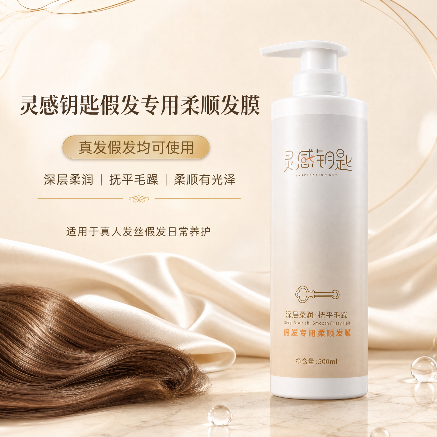 INSPIRATION KEY深层滋养极致柔顺假发专用发膜高端假发护理500ml