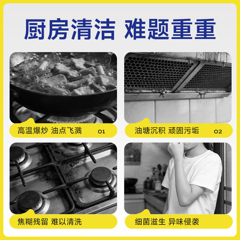 沫檬厨房油污清洁剂家用重污多用清洁剂房强力去渍去油神器油污净 【厨卫清洁套装】油污净500g+浴室清洁剂450g