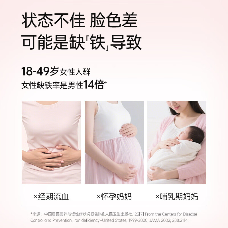 能量堡垒弥补血红素铁富铁软糖 维生素c女性儿童补铁哺乳姨妈期孕妇红枣味 红枣味富铁软糖 90g*3盒 【三盒周期装】效期10月23