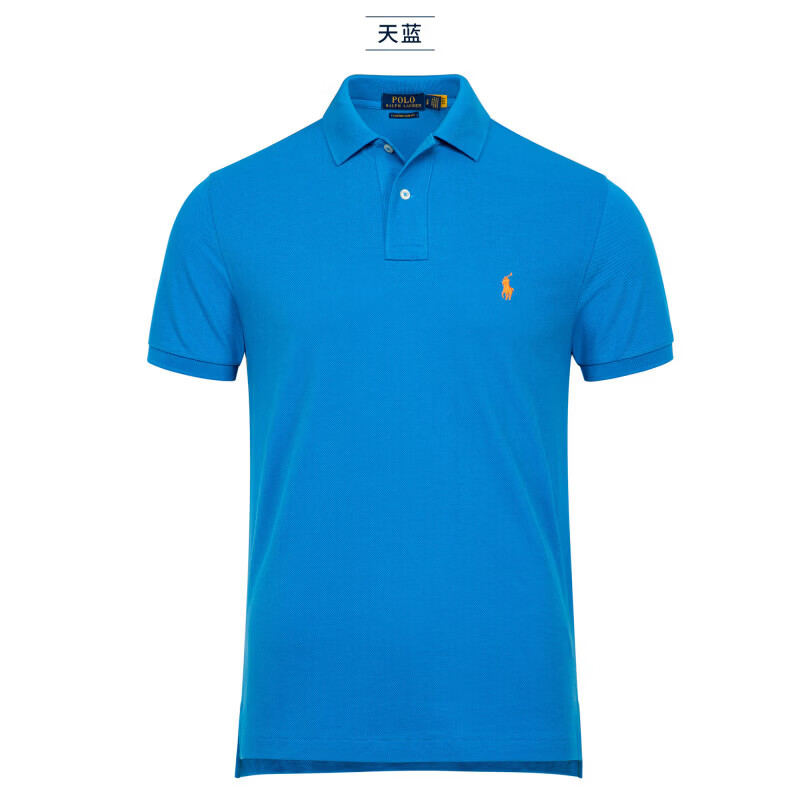 RALPH LAUREN 拉夫劳伦官方旗舰北美代购Ralph夏季商务纯棉翻领短袖Polo衫男拉夫·劳伦 黑色-红标 L 【165-185斤】