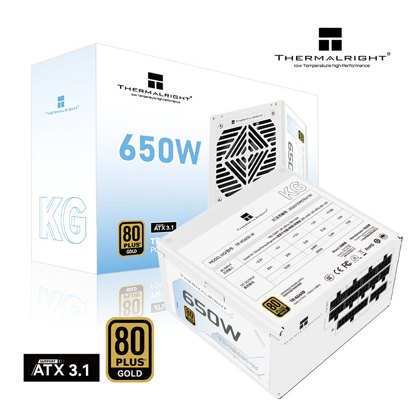 利民（thermalright）额定650W TR-KG650-W ATX3.1电源 金牌电源  全模组电源  日系主电容 14CM小机身电源