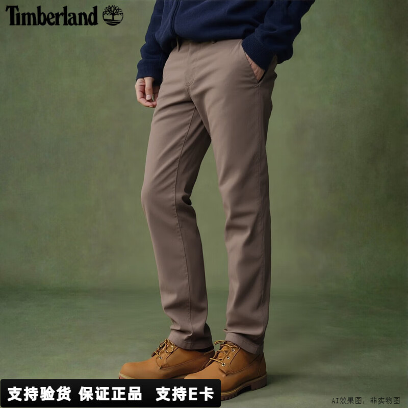 添柏岚（Timberland）男裤工装长裤春夏新款户外运动商务休闲裤弹力修身卡其裤A2BYY 巧克力色/修身款/A2BYYBK0 32