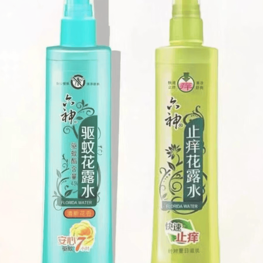 六神花露水180ml驱蚊户外喷雾长效防蚊清凉舒爽清新花香正品 驱蚊款180ml+止痒款180ml*2瓶