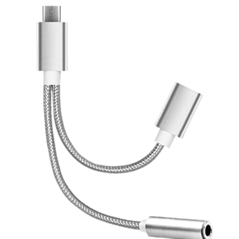 紐致適用華為耳機轉(zhuǎn)接頭nova8手機nova7充電二合一typc轉(zhuǎn)接口nova5pro直播聲卡轉(zhuǎn)換器 編織線【充電聽歌二合一】銀色