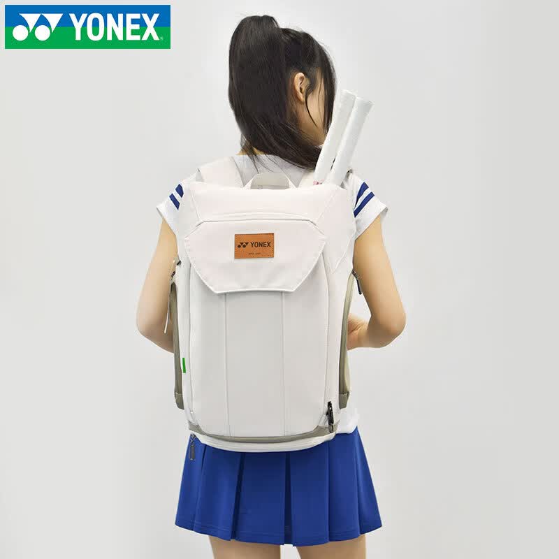 尤尼克斯（YONEX）羽毛球包2026新款男女双肩背包时尚手提多功能运动双肩包392背包 BA-392CR白色【羽毛球包】