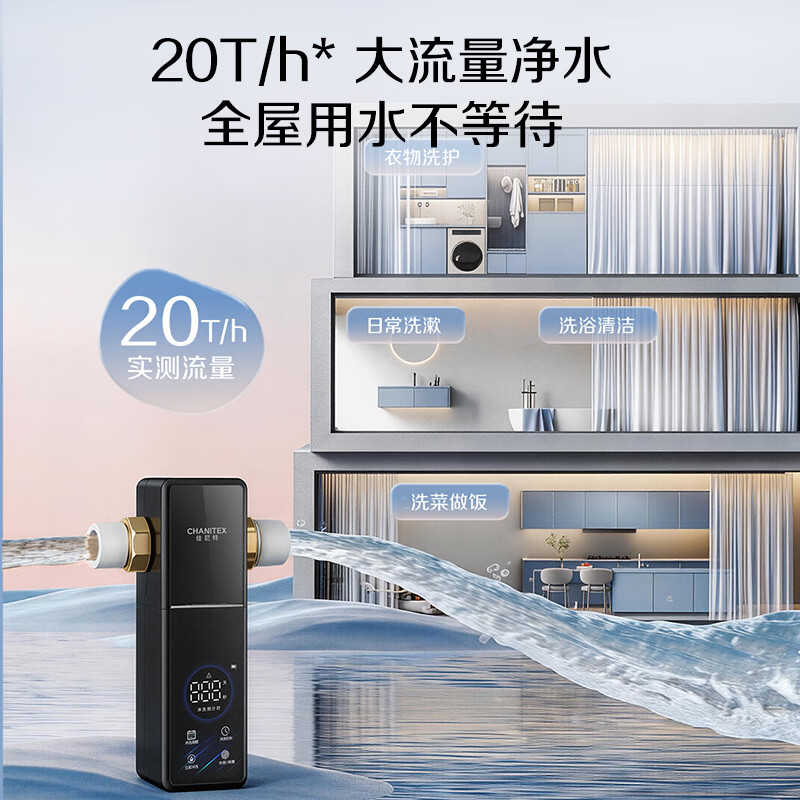 史密斯（A.O.SMITH）【2026上新】佳尼特全自动前置过滤器自动清洗反冲洗防爆防冻大白瓶家用前置净水过滤器CPF-TA7PRO 20T/h超大流量  99.9%仿生叠片过滤 全自动定时冲洗