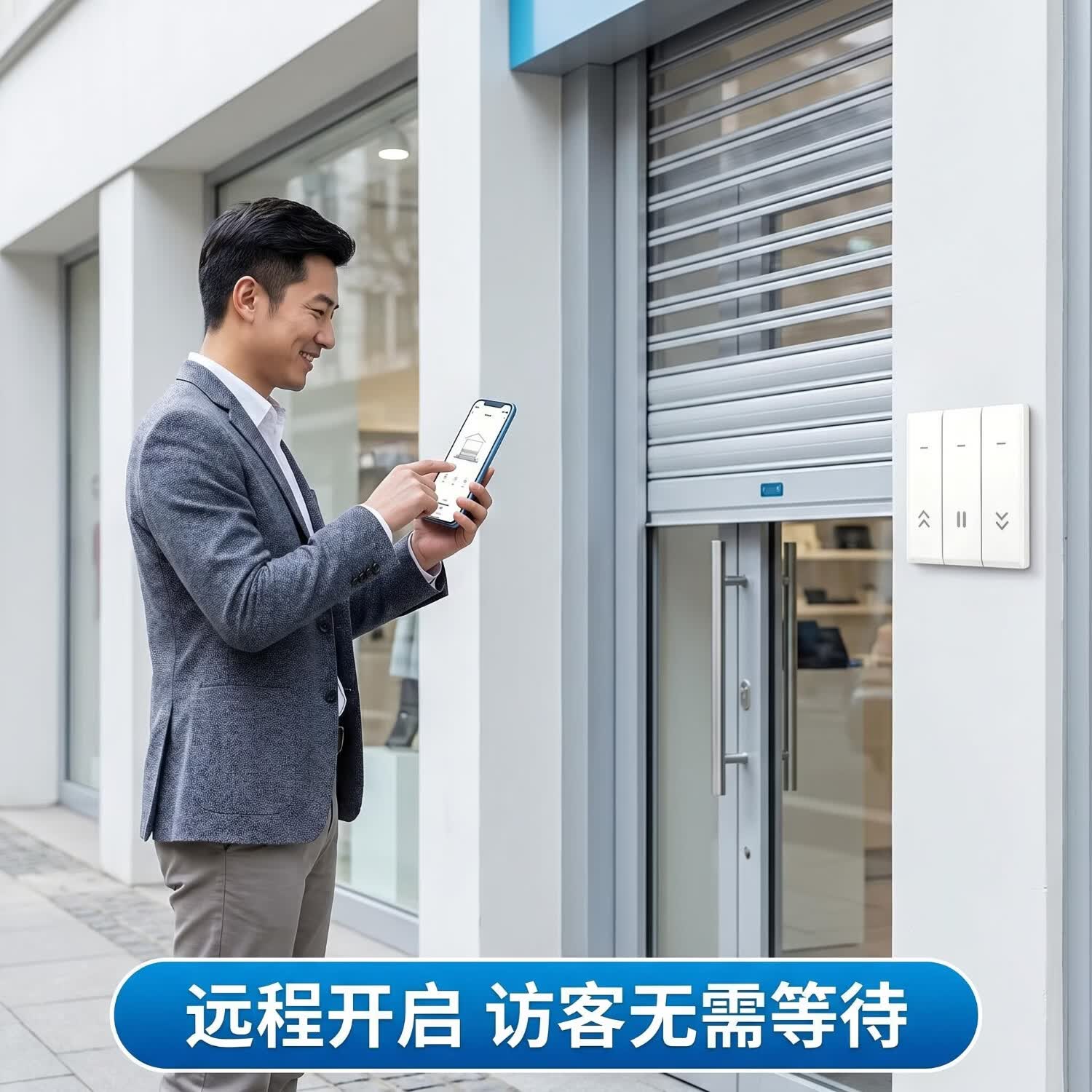 麒石涂鸦智能WiFi手机远程控制器电动卷帘门道闸门伸缩门平移门遥控器 涂鸦随意贴单门版【不带电源插头】