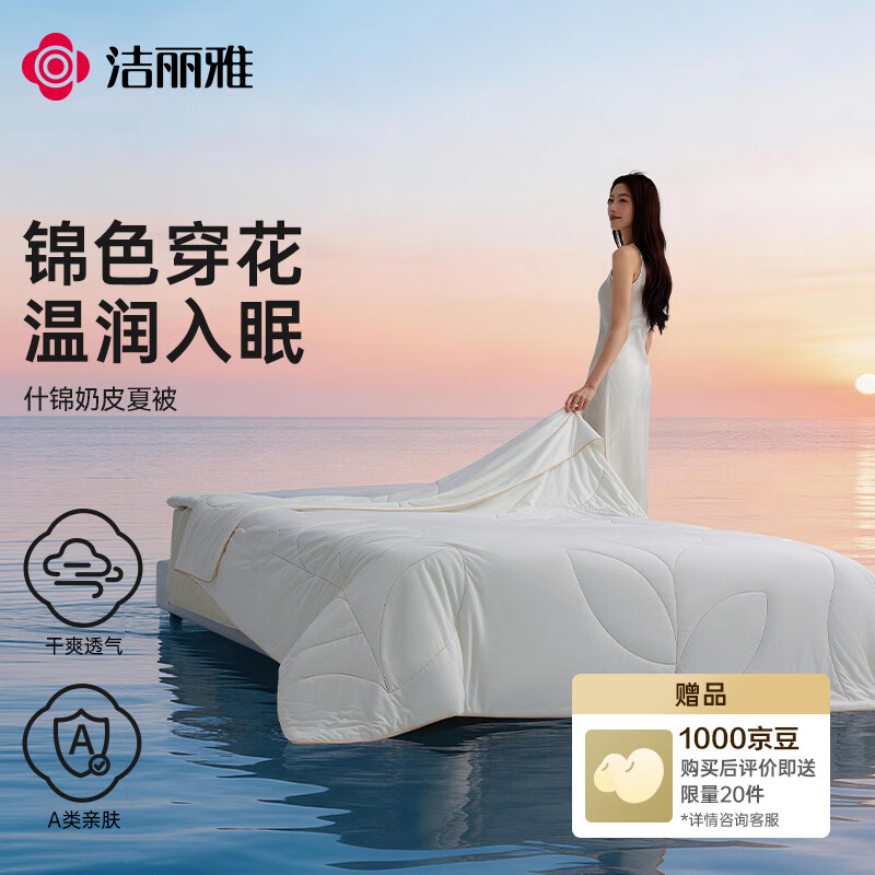 洁丽雅（Grace）什锦奶皮夏被A类抑菌夏凉空调被柔软亲肤透气可机洗 220*240cm