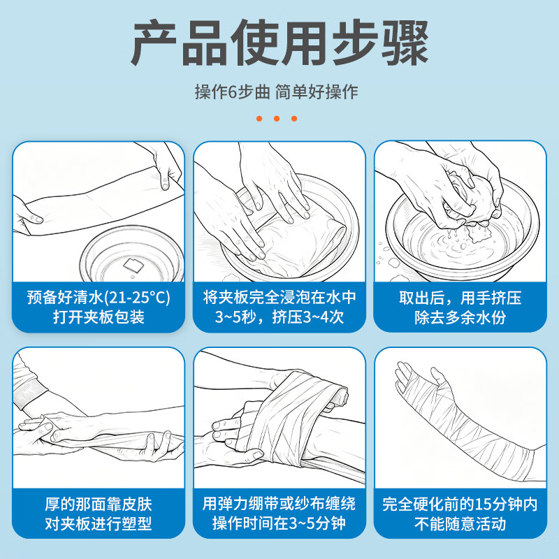 飘安医用高分子夹板骨折固定软组织损伤外固定独立包装 10cm*75cm共1片/袋