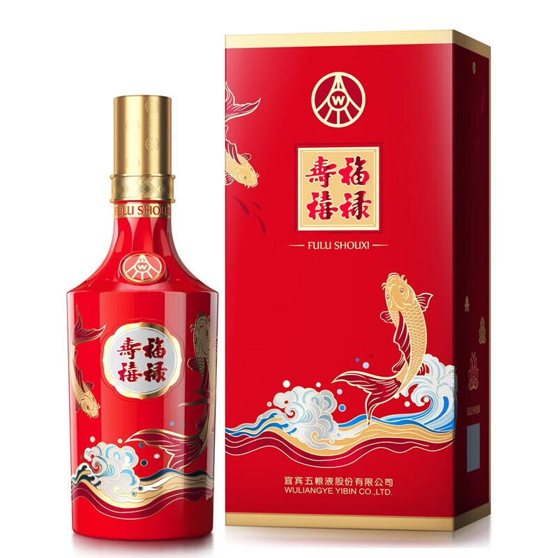 五粮浓香五粮液股份公司出品 浓香型白酒送礼 商务宴席过节纯粮酒 52度 500mL 2瓶 2021年生产 五粮液福禄寿喜