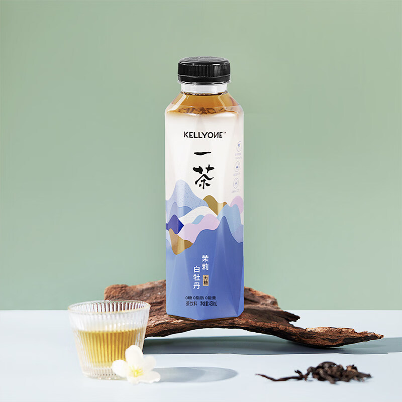 宏胜KELLYONE一茶无糖茶饮料 0糖0脂0能量 乌龙茶饮料 多口味 茉莉白牡丹450ml*3瓶