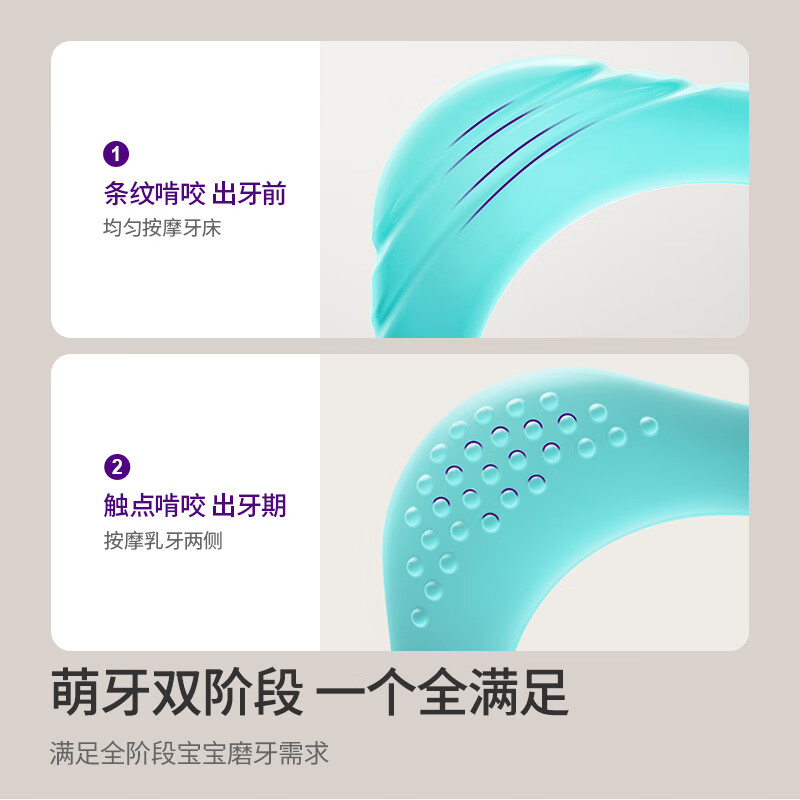 新安怡（AVENT）牙胶婴儿食品级硅胶可啃咬安抚0-6个月口欲期易抓握防吞咽磨牙 【食品级硅胶】冰柠蓝 魔比斯环牙胶