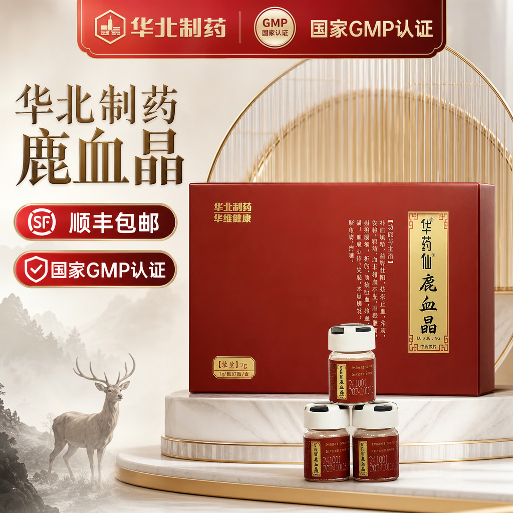 一晓堂华北制药鹿血晶中药饮片补血填精益肾壮阳袪瘀止血养颜安神解毒