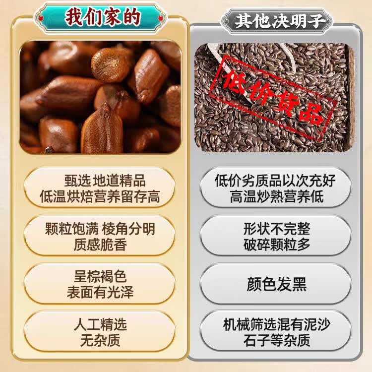 胖东来同款正宗安徽原产熟决明子颗粒无硫草本药食同源明目中药材泡水茶 200g*4罐