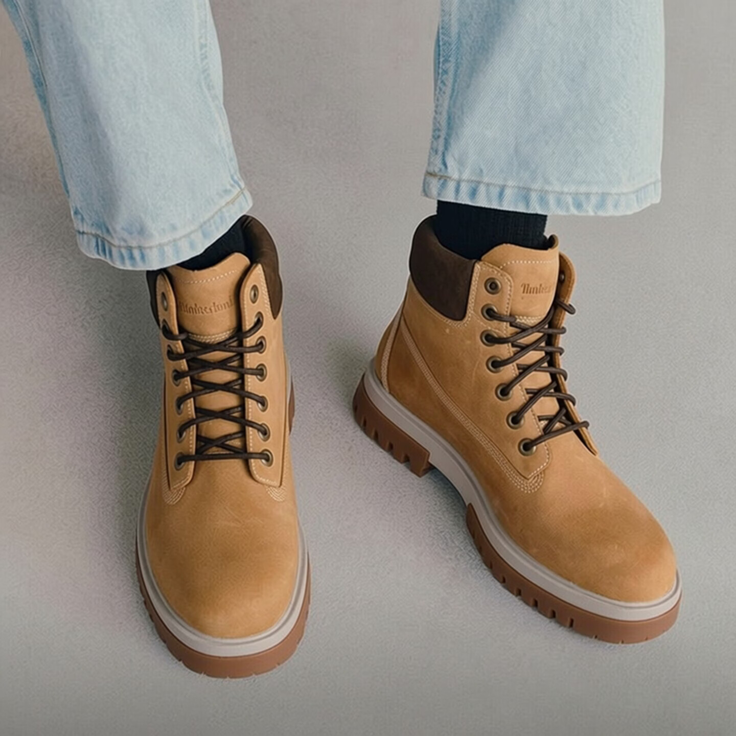添柏岚（Timberland）马丁靴男鞋户外徒步登山鞋时尚高帮休闲靴 小麦色 42
