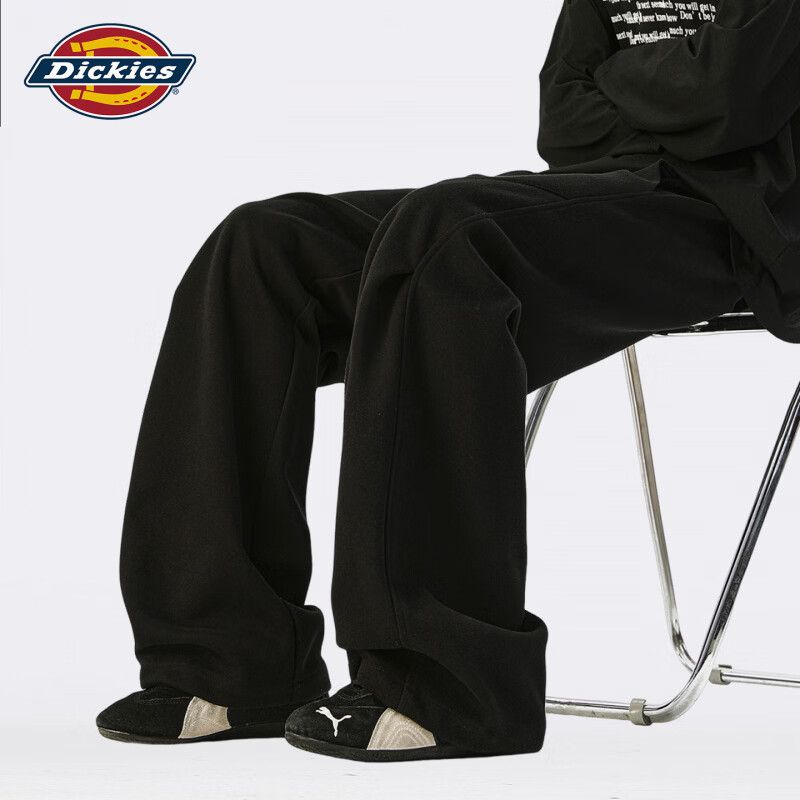 Dickies美式复古休闲弯刀裤男士2026秋季新款宽松舒适凉感透气长裤子男装 黑色 【官方正品】 2XL 【建议150-160斤】