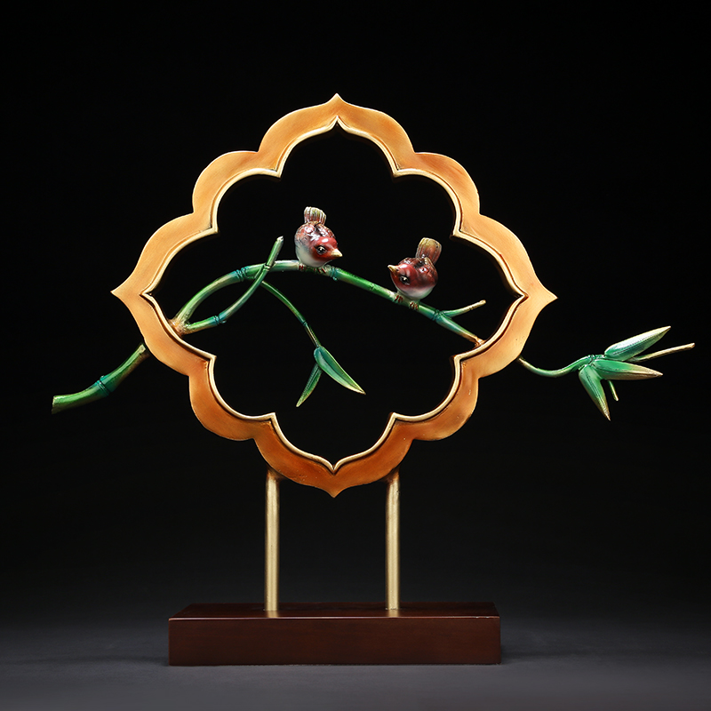 全铜双喜临门装饰品 家居客厅摆件 新婚婚房结婚礼品0368 喜结连理