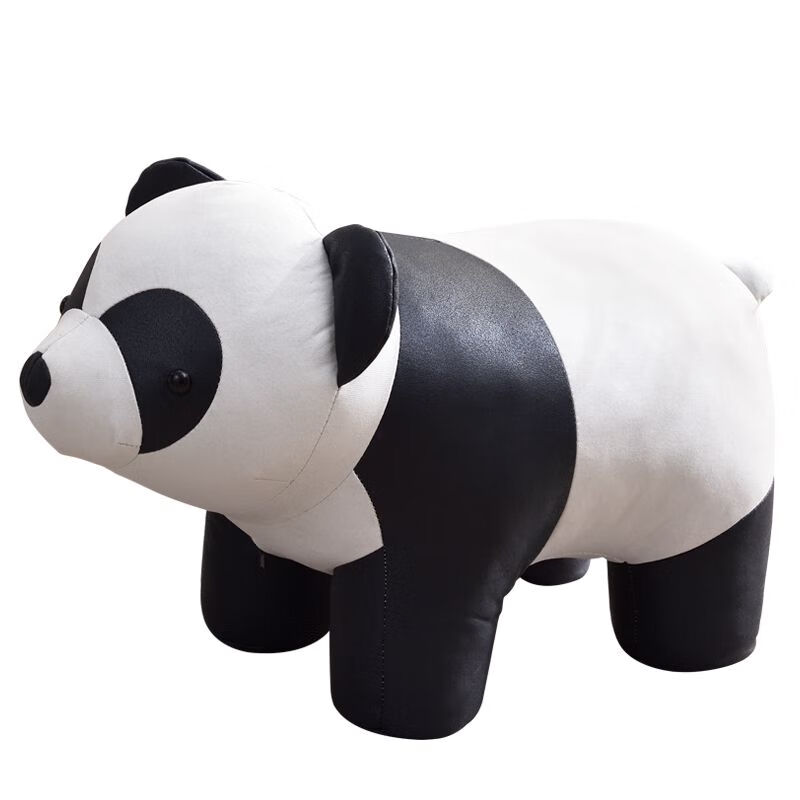 圣度朗輕奢熊貓卡通凳子腳踏動物坐凳實木小凳子家用換鞋凳客廳創(chuàng) 吉象如意-黃色