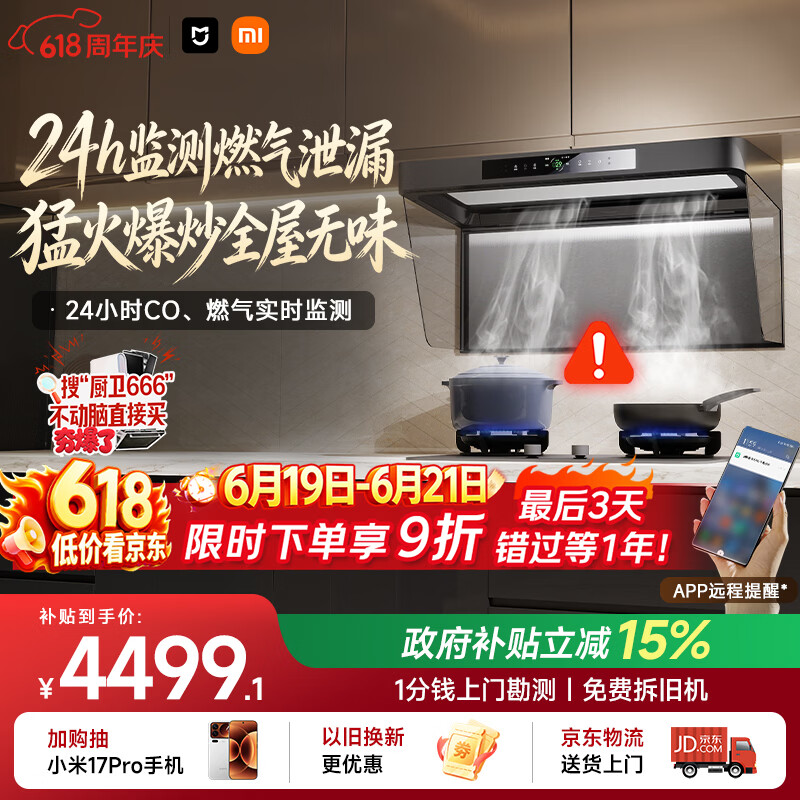 米家小米抽吸油烟机炉灶套装净烟机P2以旧换新上门安装家用大吸力 【高热效燃气灶套装】MJ06CY