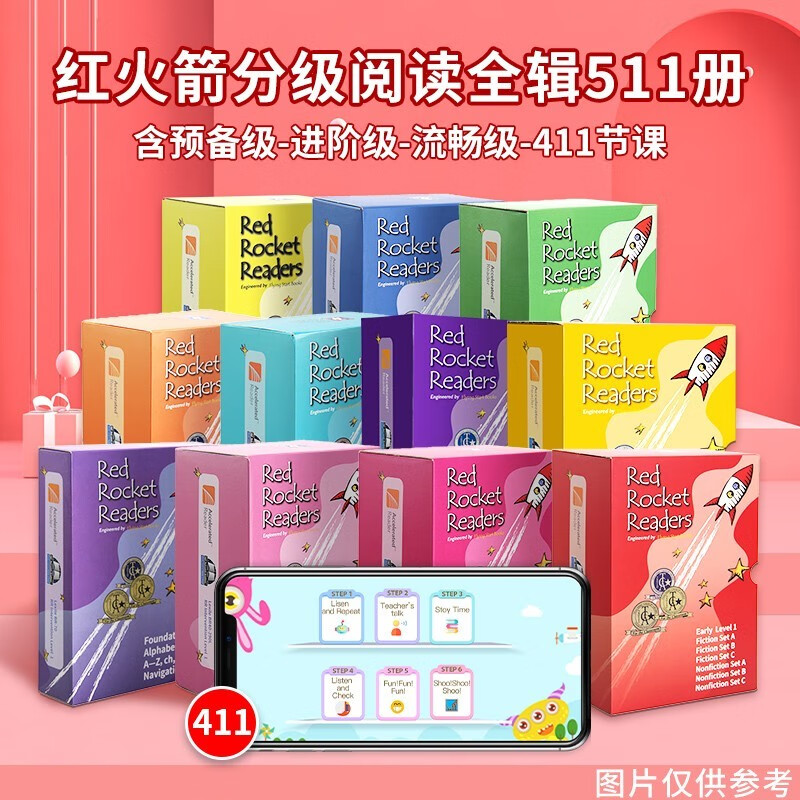 盖世童书原版红火箭分级阅读黄盒进阶144册儿童英语绘本原版自然拼读英语阅读启蒙支持小怪兽点读笔海尼曼作者 【预售】红火箭511书+414课程