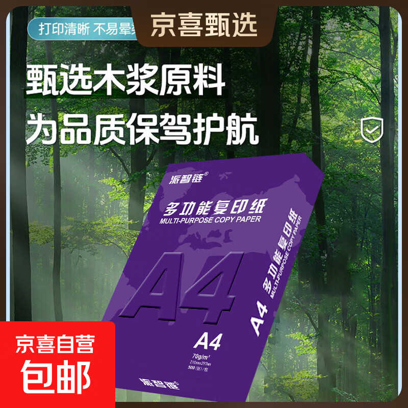 A4多功能双面打印复印纸70g可开专票办公学生试卷打印纸草稿绘画原木浆打印白纸 A4纸100张