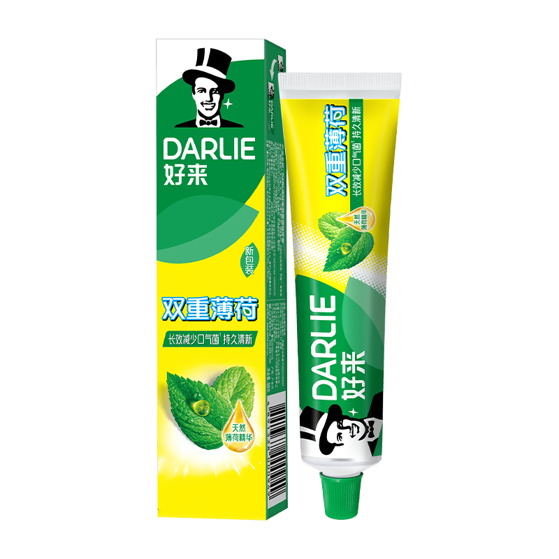好来（DARLIE）原黑人双重薄荷味牙膏含氟持久清新口气防蛀固齿洁净口腔175g