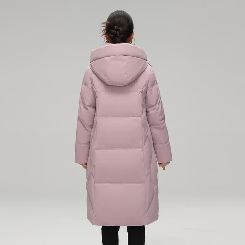 雪中飞【清仓】羽绒服女百搭情侣羽绒服舒适连帽女士中长款羽绒服鸭绒 香芋紫|6022-3994F XS 160/84A