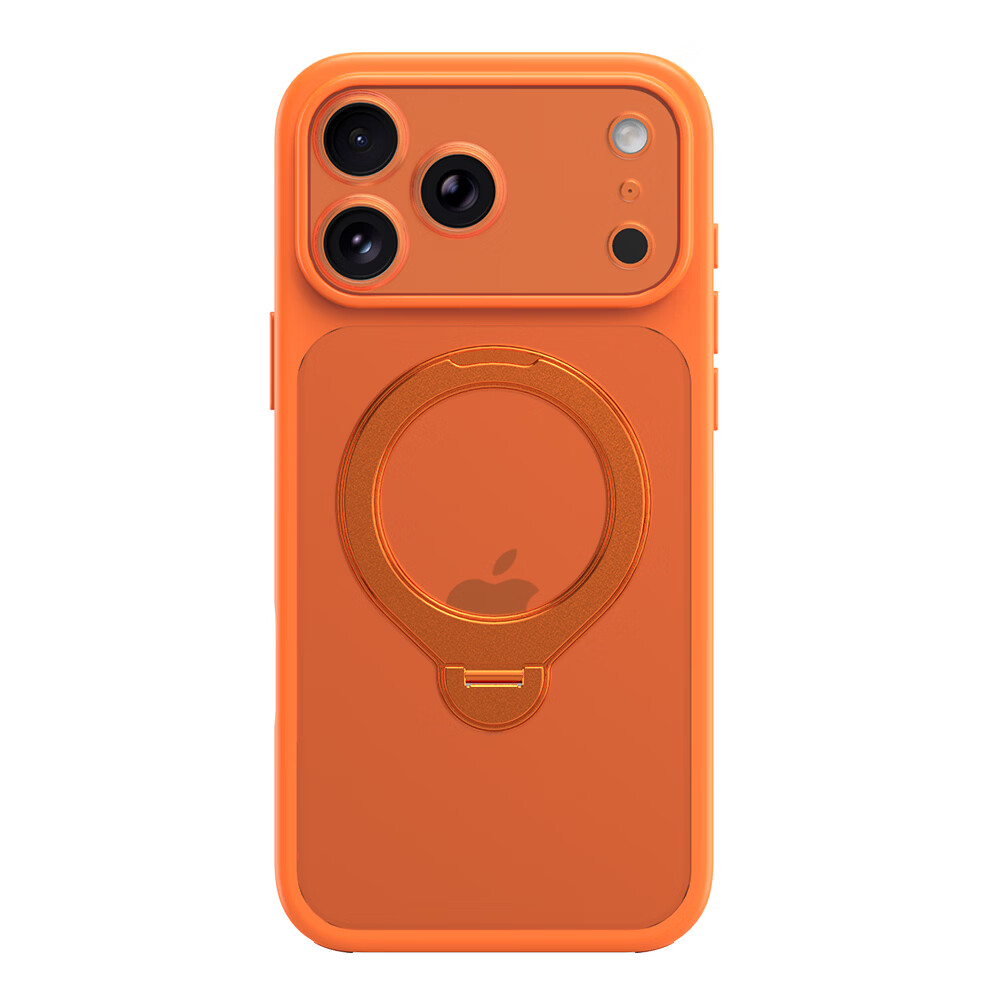 【按键全包,耐用防摔】适用苹果IPhone17ProMax/16ProMax手机壳磁吸支架全包防摔手机壳 橙色 IPhone17ProMax