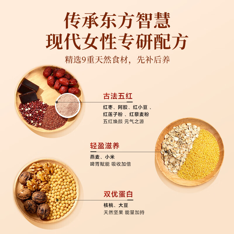半山农 红枣阿胶粉500g 红莲阿胶粉红豆五红粉早餐代餐粉女性营养早餐 【气血双养】红枣阿胶粉 500g*1罐