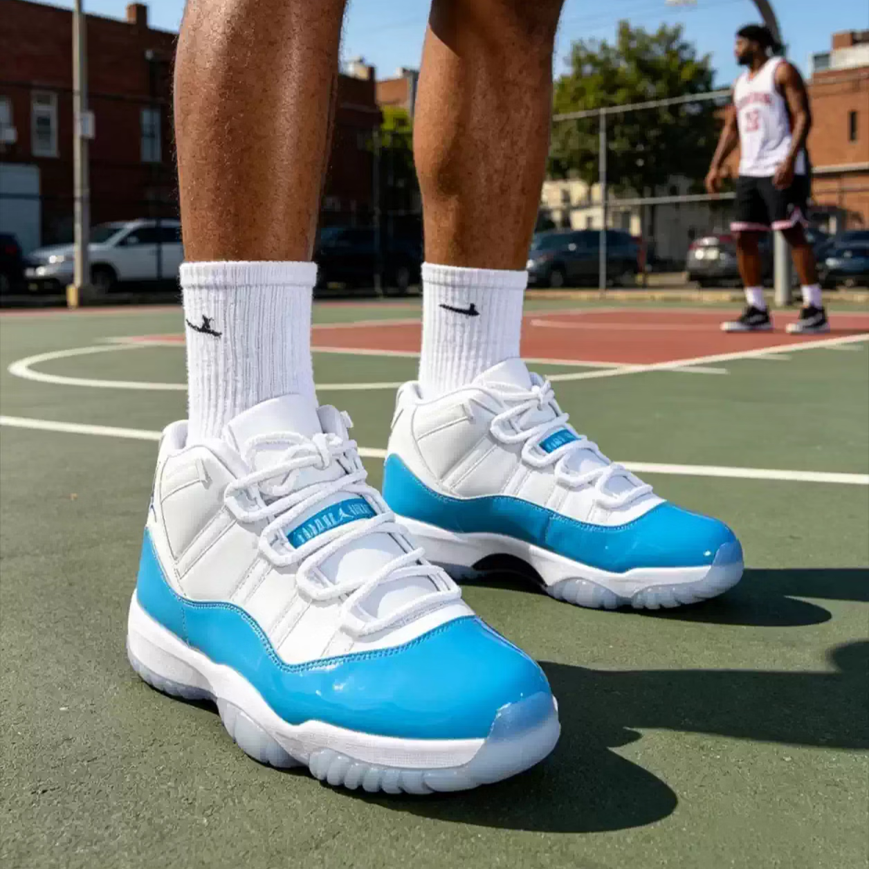 耐克男鞋2026夏季新款Air Jordan 11北卡蓝复古篮球鞋AJ11休闲运动鞋 FV5104-100 42
