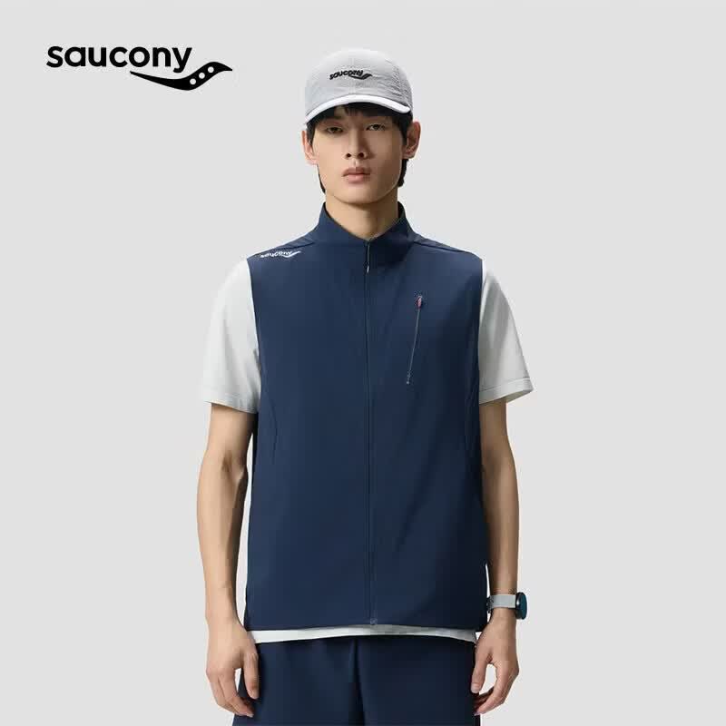 SAUCONY索康尼新品彭于晏同款男26春夏跑步训练系列单马甲 皇家蓝 S