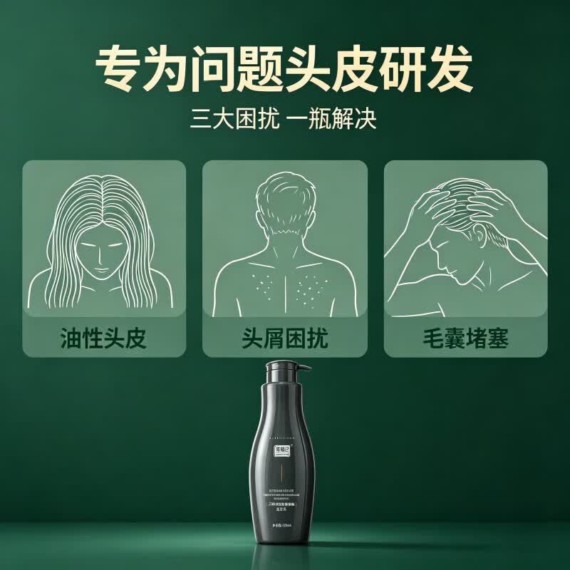 姜锦记二硫化硒毛囊净澈洗发乳清洁去油去屑控油改善头皮 一瓶【300ml】