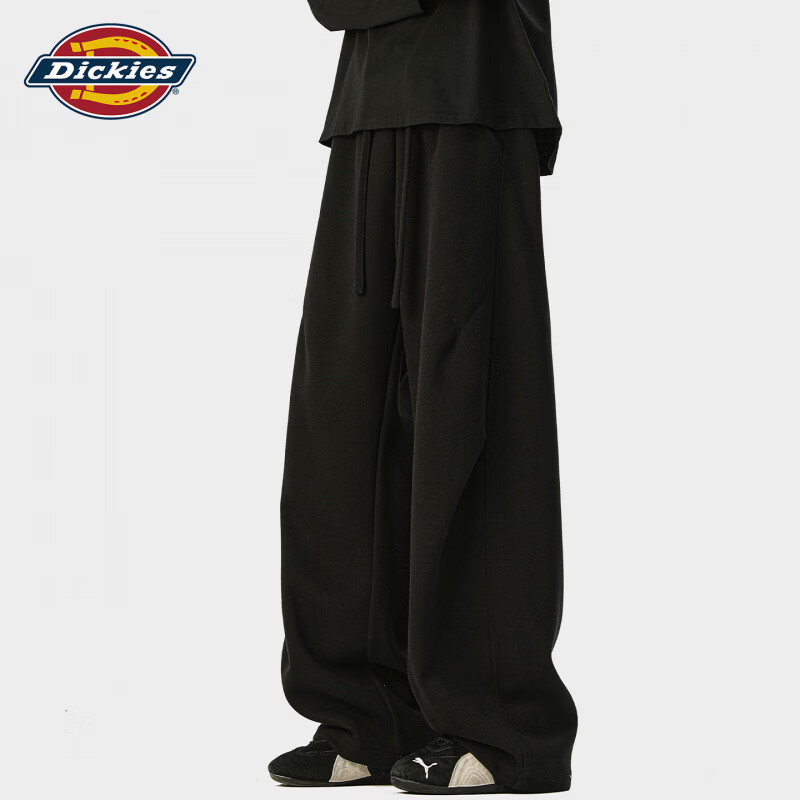 Dickies美式复古休闲弯刀裤男士2026秋季新款宽松舒适凉感透气长裤子男装 黑色 【官方正品】 2XL 【建议150-160斤】