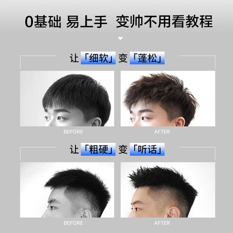 杰威尔发胶男士定型喷雾加发泥发蜡干胶头发持久清香自然蓬松造型水 旅行装发胶80ml+发泥20g【可上飞机】